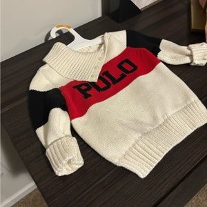Red,white & blue polo sweater
